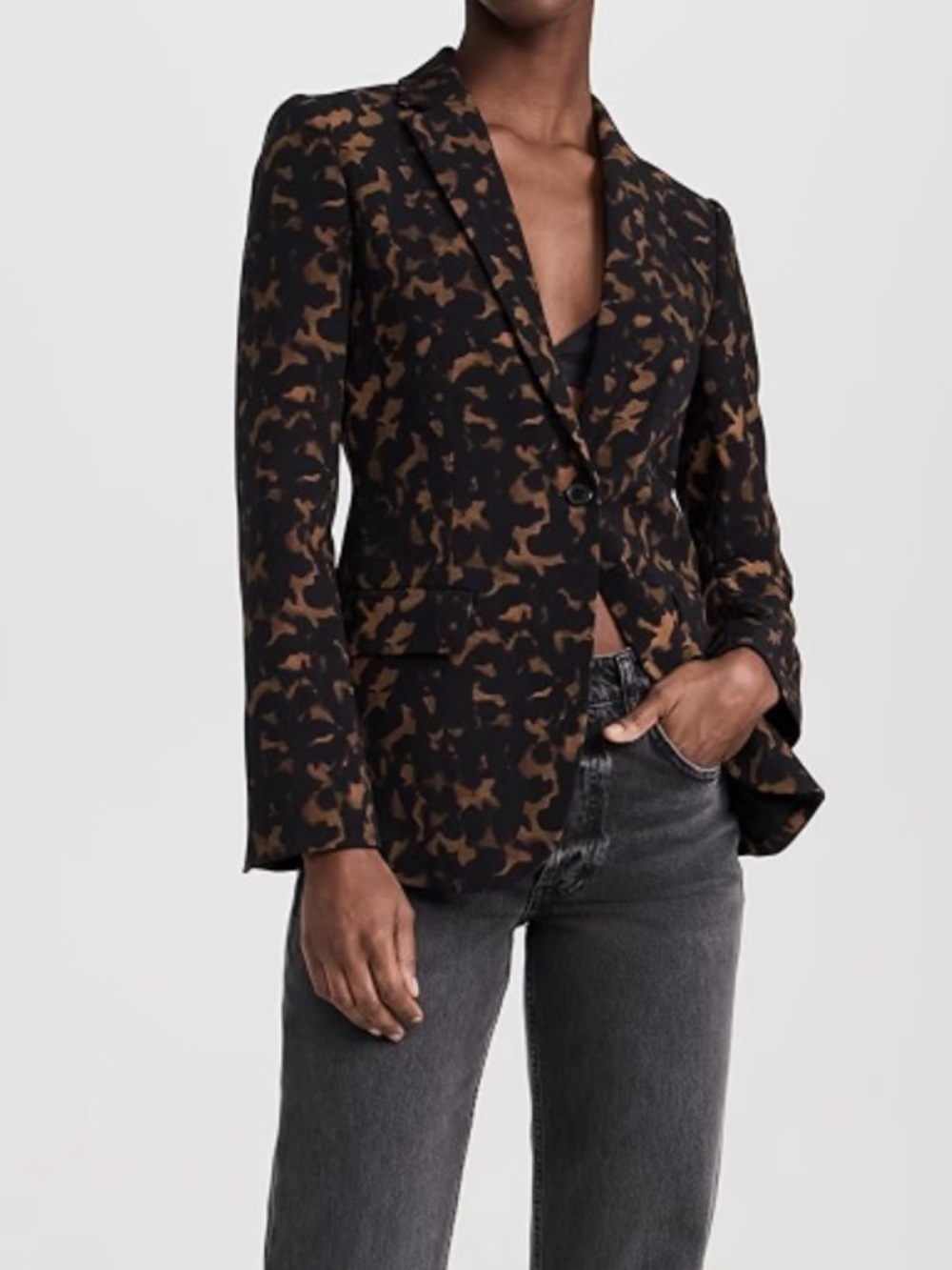 Theory NWT Staple Blazer $535 Dark Brown Multi